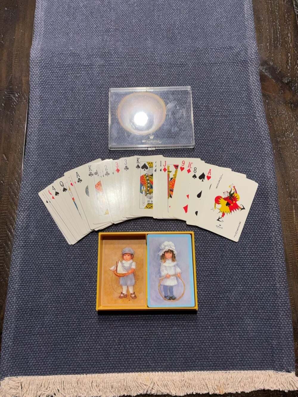 Vintage Hallmark Boy-Girl Blue Bridge Playing Cards Double Deck Set